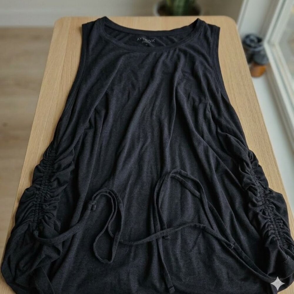Ava & Viv Ruched Side Tie Tank Top